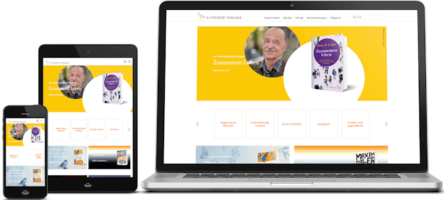 Fischer Verlag-Website für Smartphone, Tablet und Desktop